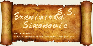 Branimirka Simonović vizit kartica